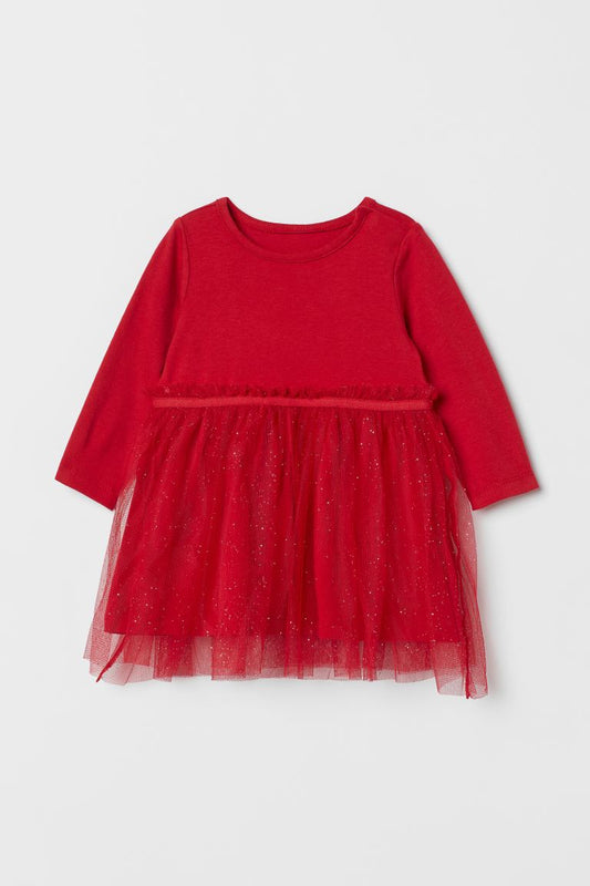 Vestido rojo tulle tutu niña H&M brillante 85659632