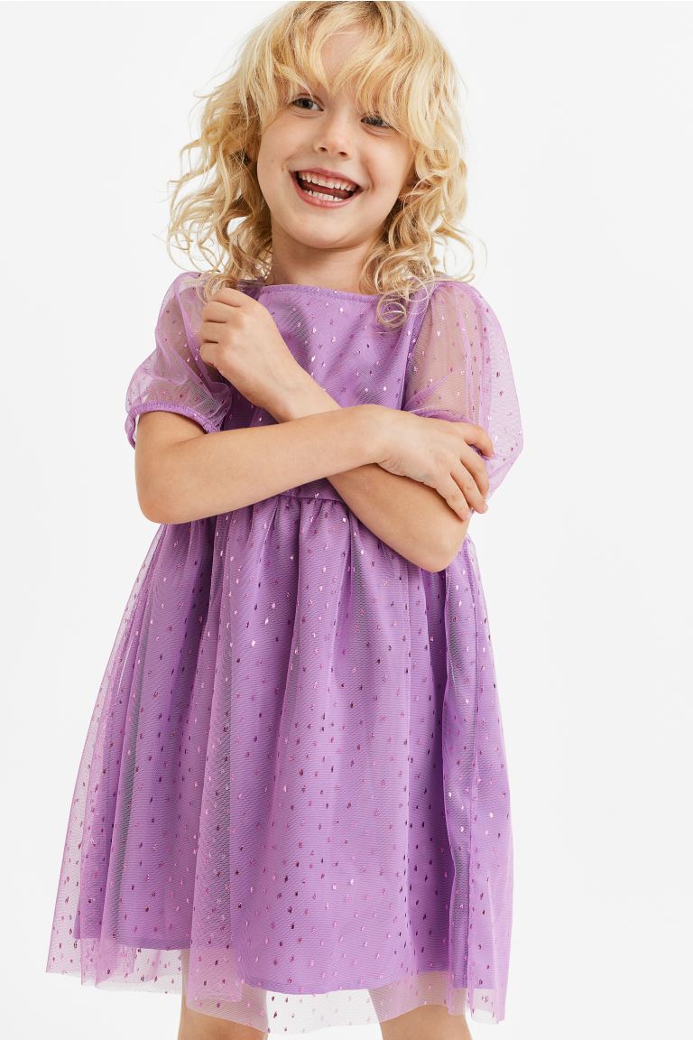 Vestido morado tulle niña H&M