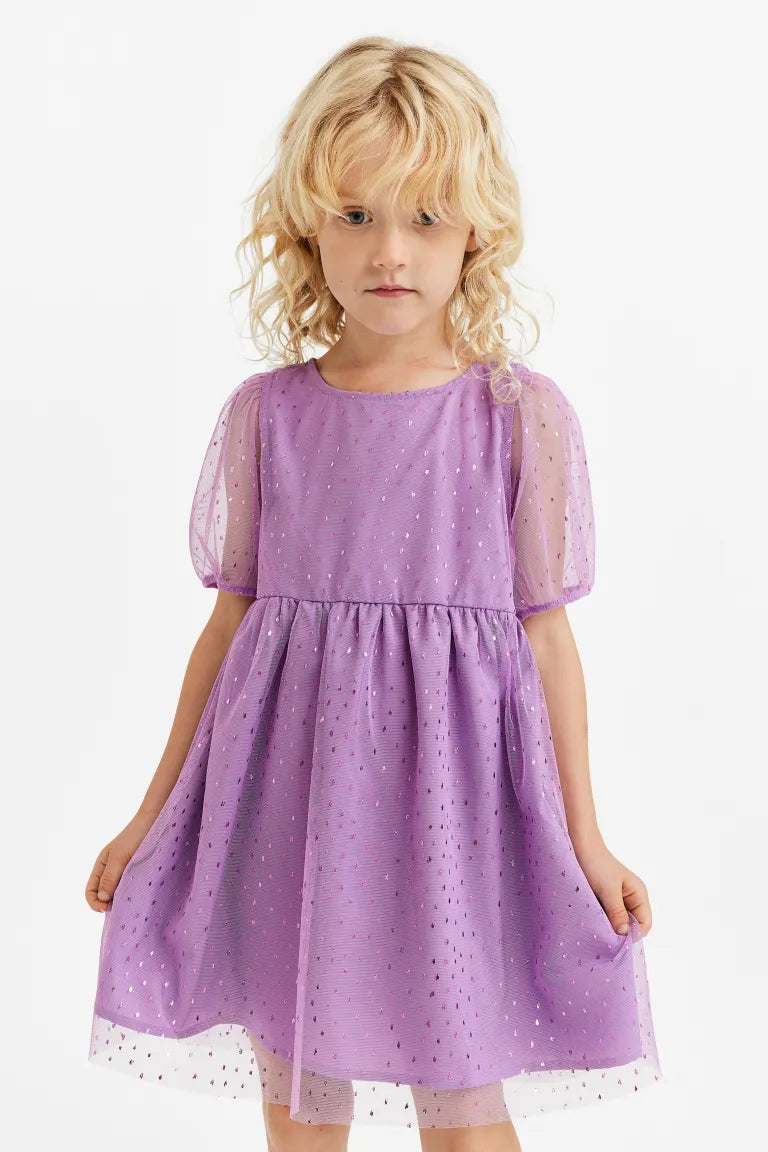 Vestido morado tulle niña H&M