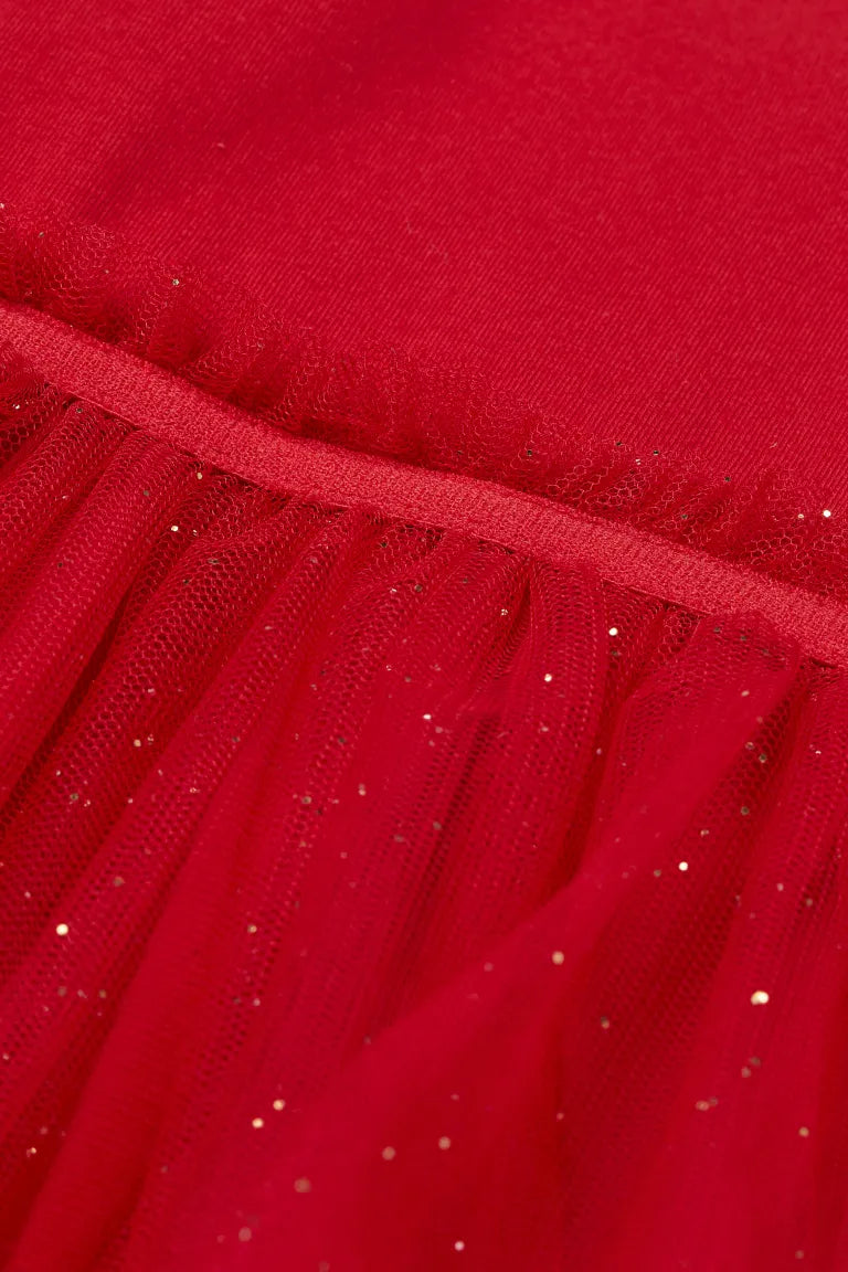 Vestido rojo tulle tutu niña H&M brillante 85659632