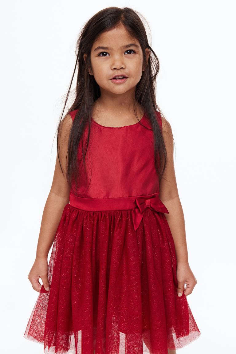 Vestido rojo niña H&M tutu tulle glitter 53150192