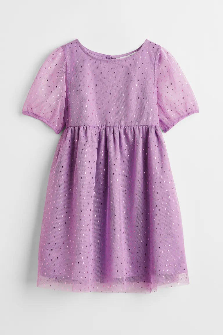Vestido morado tulle niña H&M