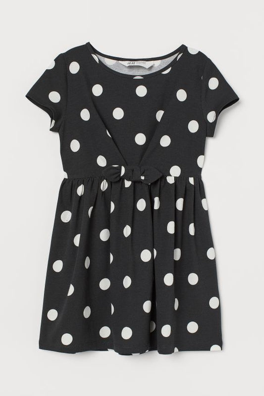 Vestido puntos blanco negro chongo H&M