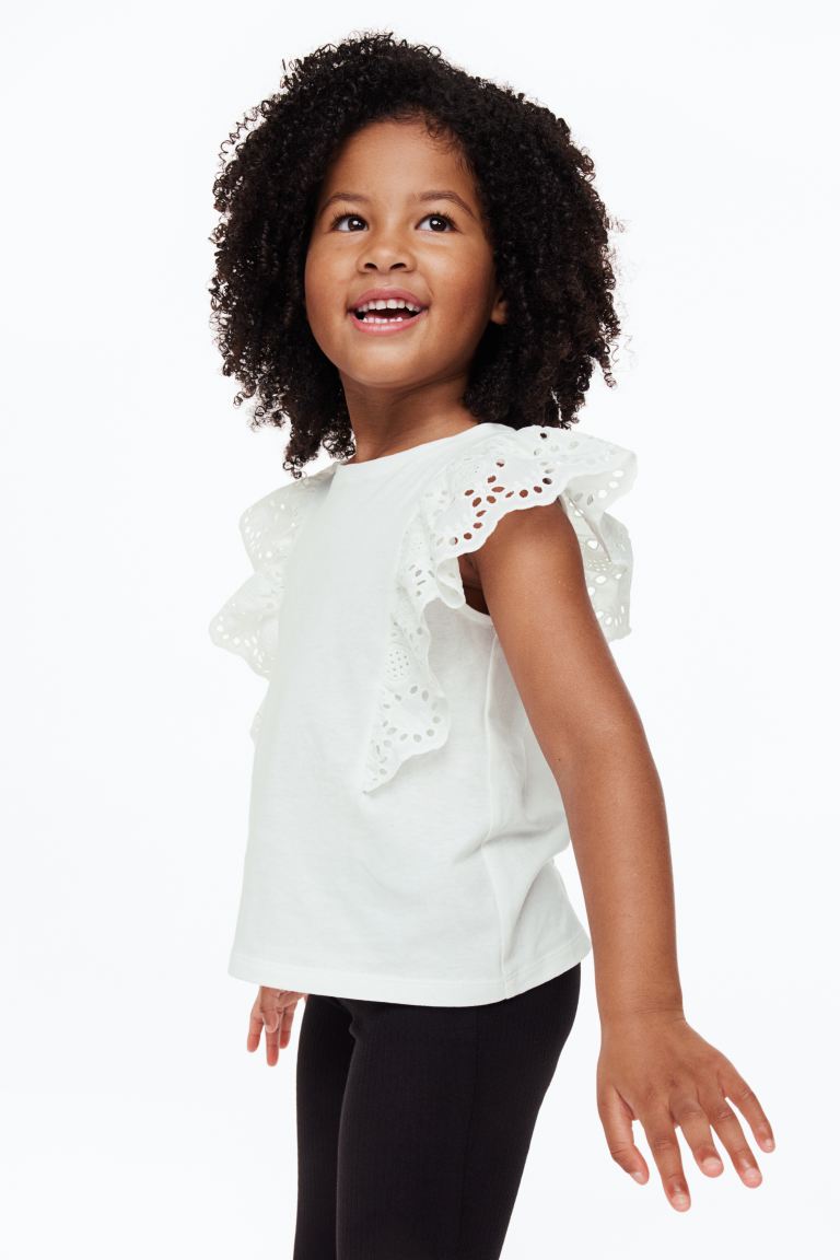 Camisa blanca niña H&M revueltos blusa
