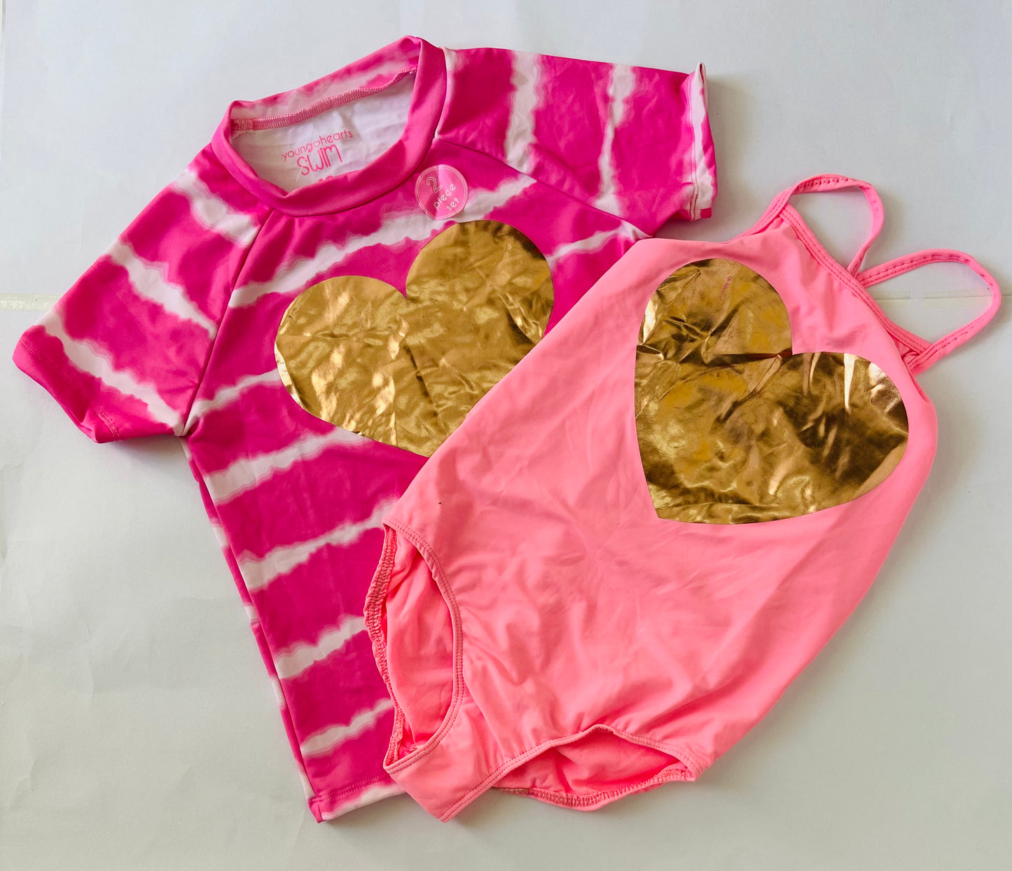 traje de baño 2 piezas niña rosado