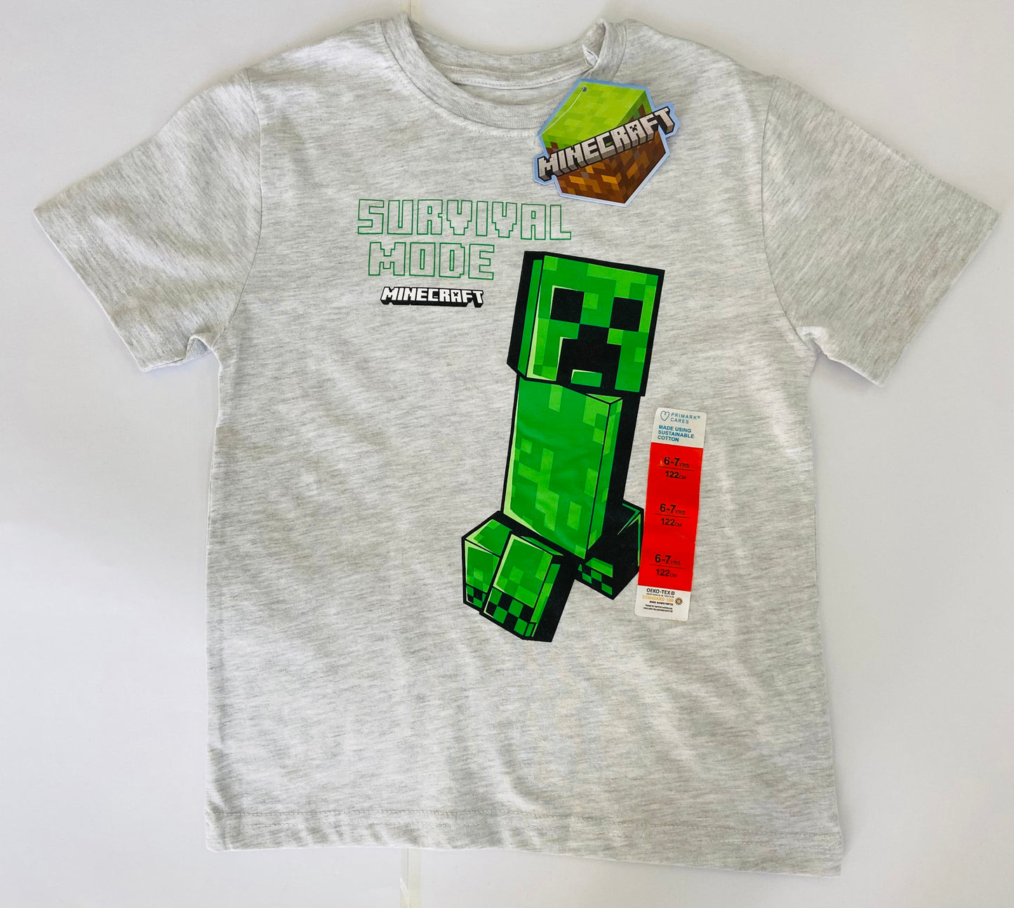 Camisa minecraft gris niño