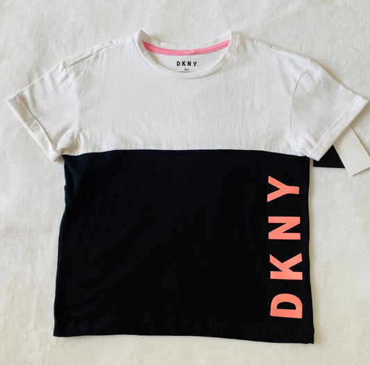 camisa blanca negra DKNY niña