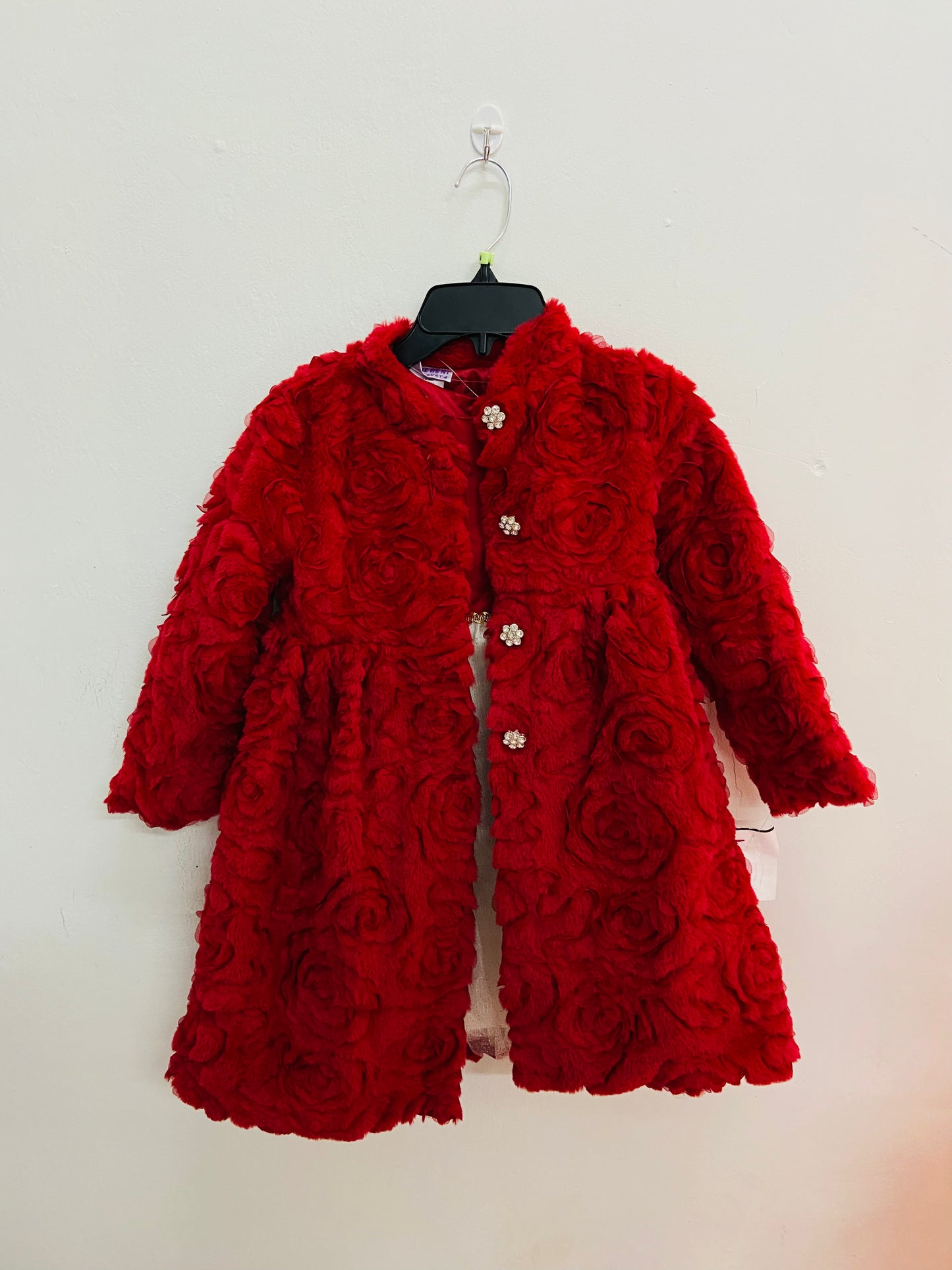 Vestido rojo blanco con abrigo chaleco sueter 00321008