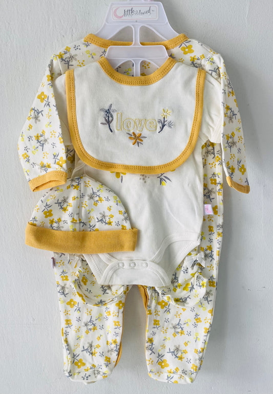 Pijama set 4 piezas bebe niña love
