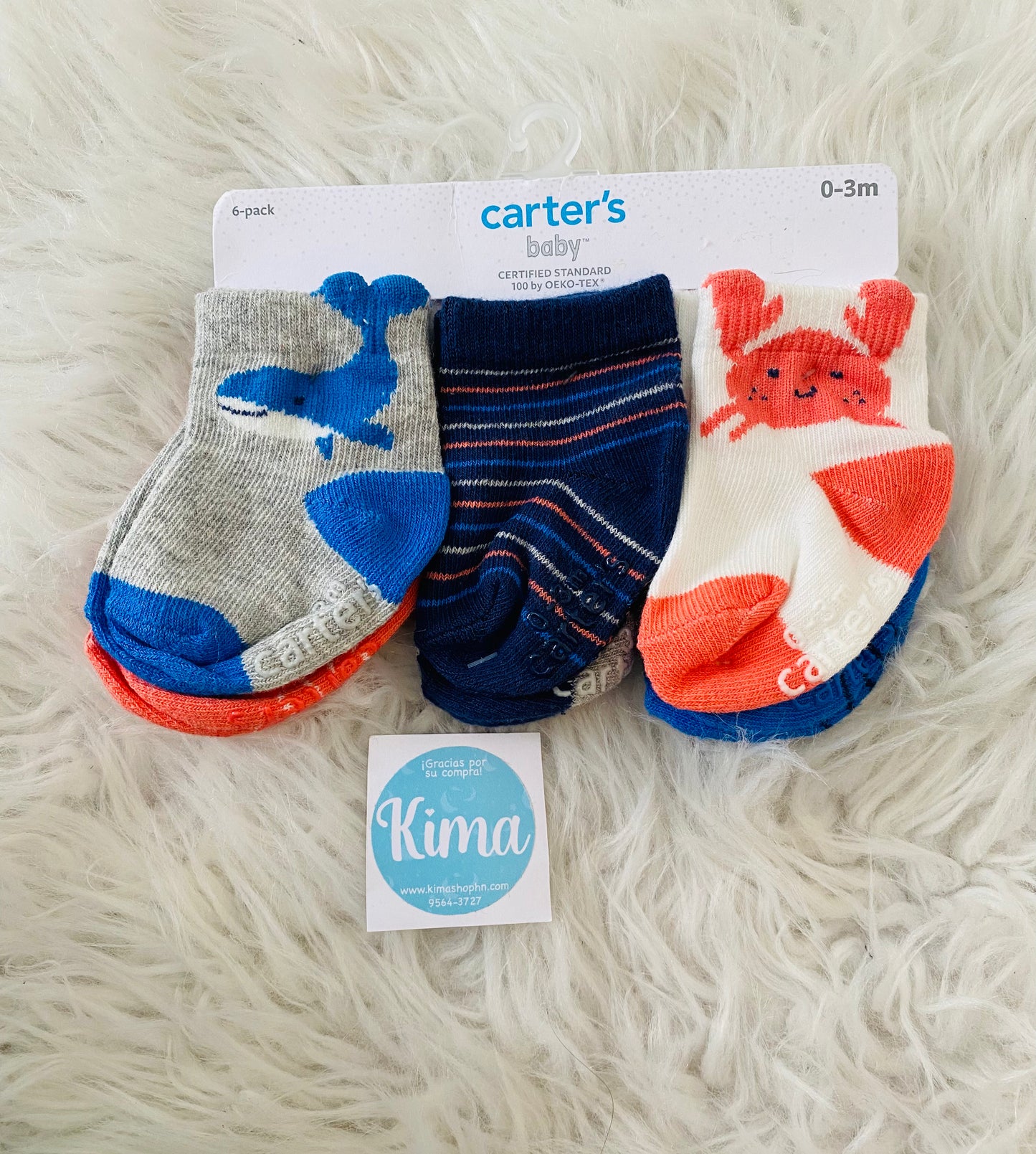 Calcetines ballena cangrejo niño Carters 3 pack