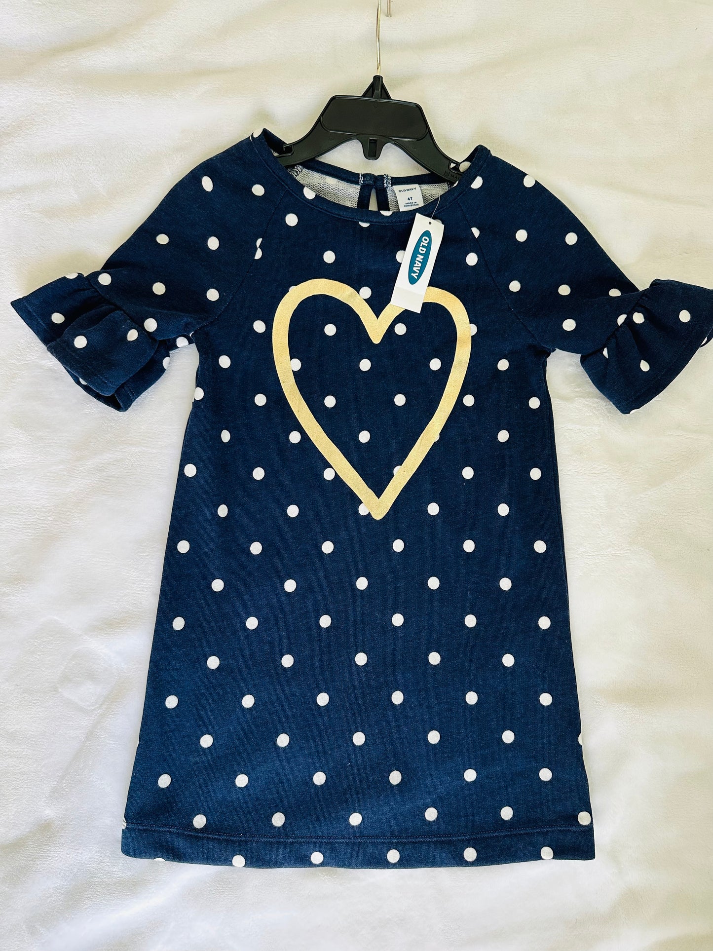 Vestido puntos corazón old navy niña
