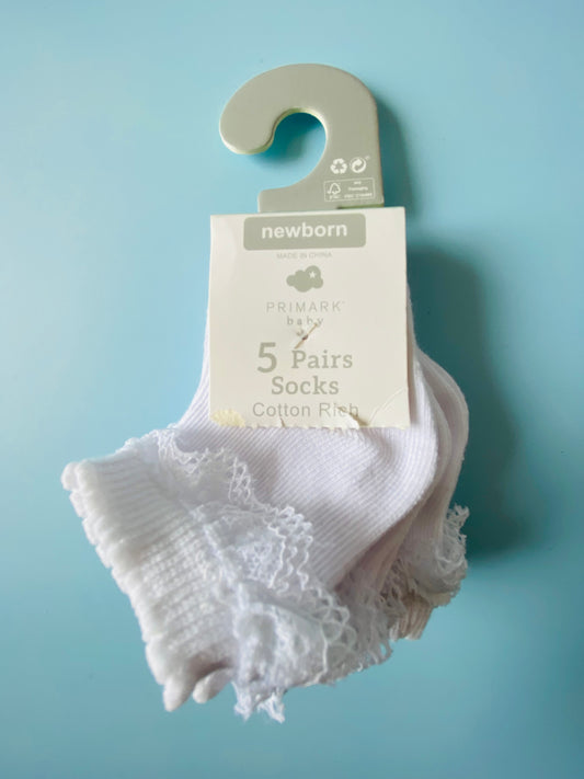 Set 5 pares Calcetines revuelo blancos Primark