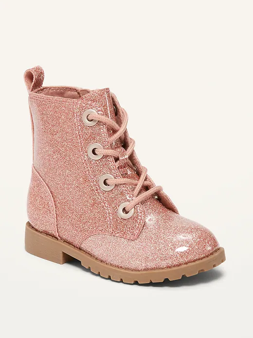 Botines burritos niña Old Navy botas glitter rosado