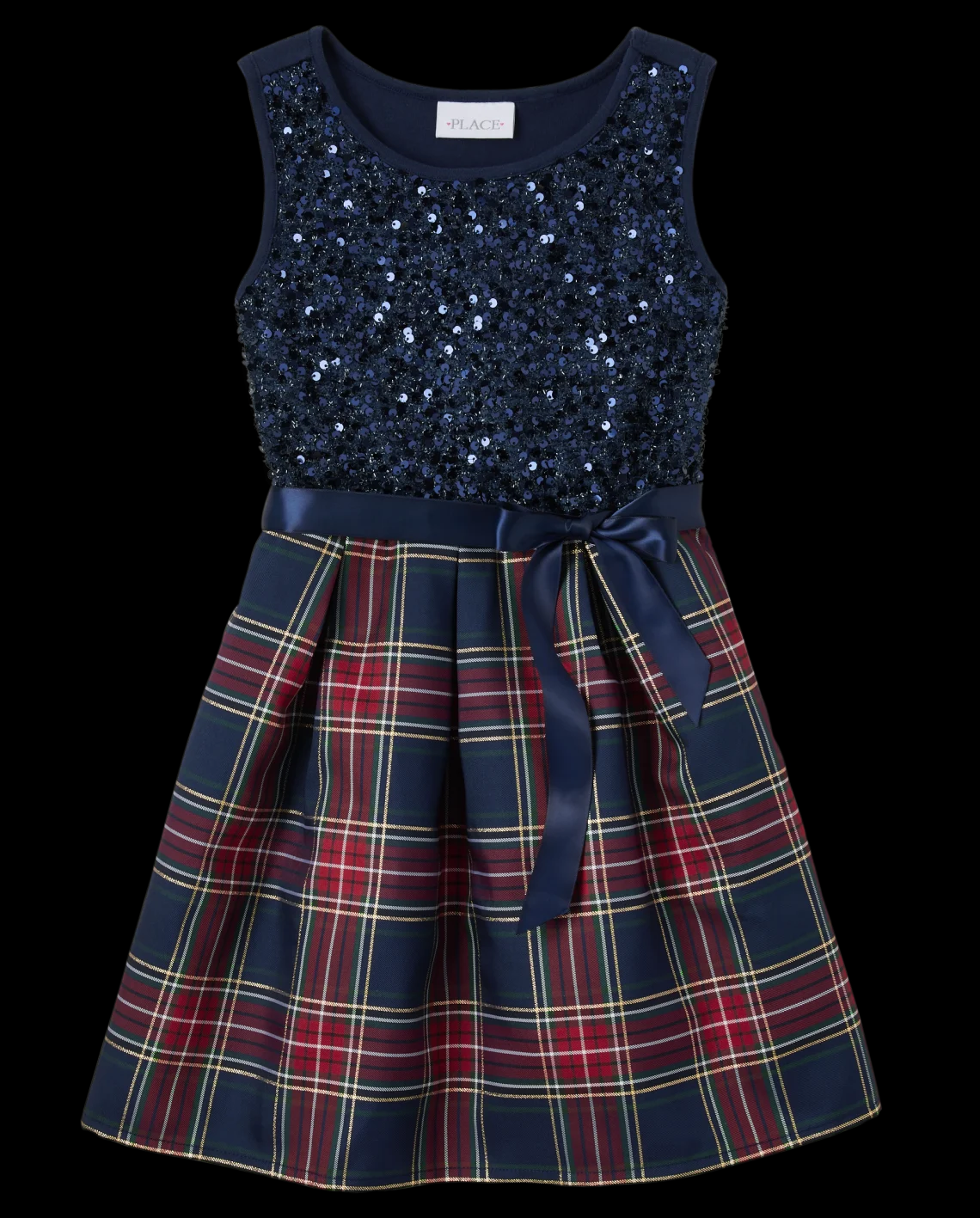 Vestido azul lentejuelas niña Childrens Place 4 a 16 años cuadros 34337264