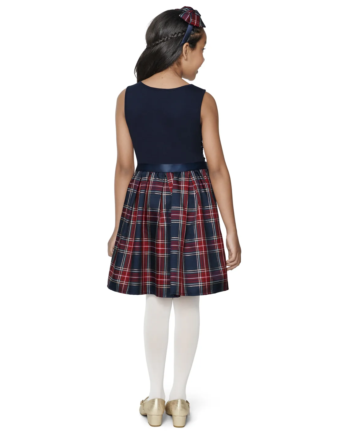 Vestido azul lentejuelas niña Childrens Place 4 a 16 años cuadros 34337264