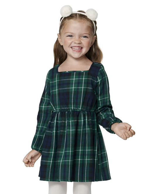 Vestido verde cuadros niña Children's Place 0/3m a 16 77678832