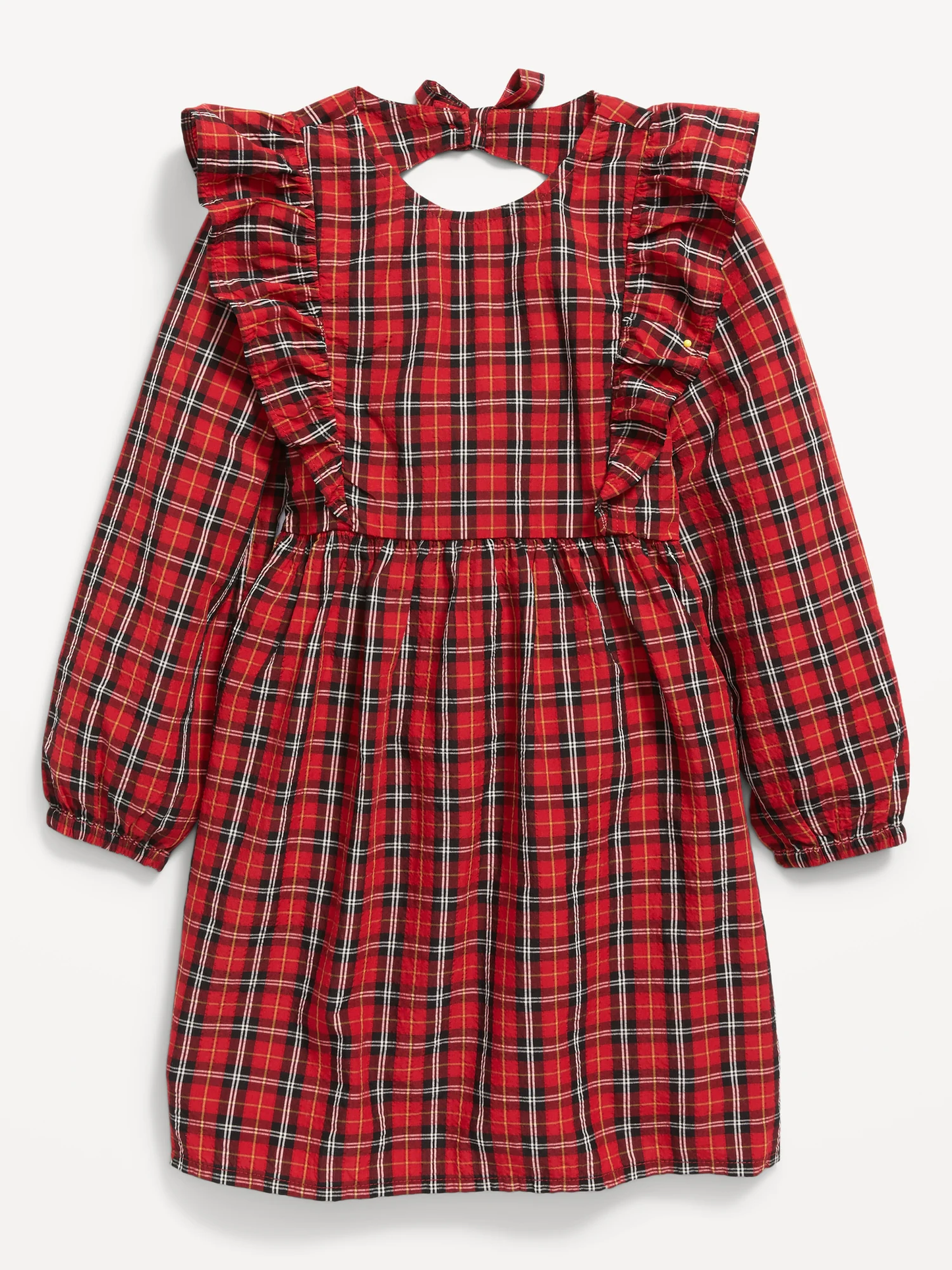 Vestido rojo cuadros chongo old navy niña 02265840