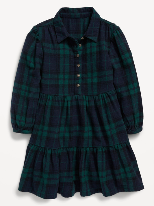 Vestido old navy niña verde cuadros 96826352