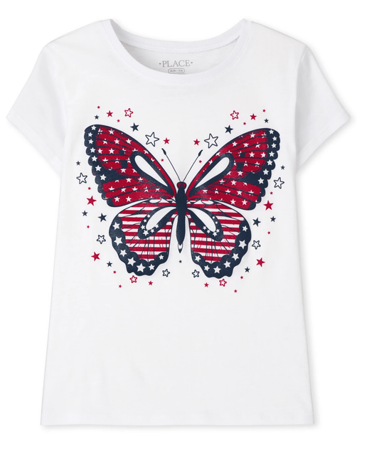 camisa blanca mariposa Children's Place niña 4-14